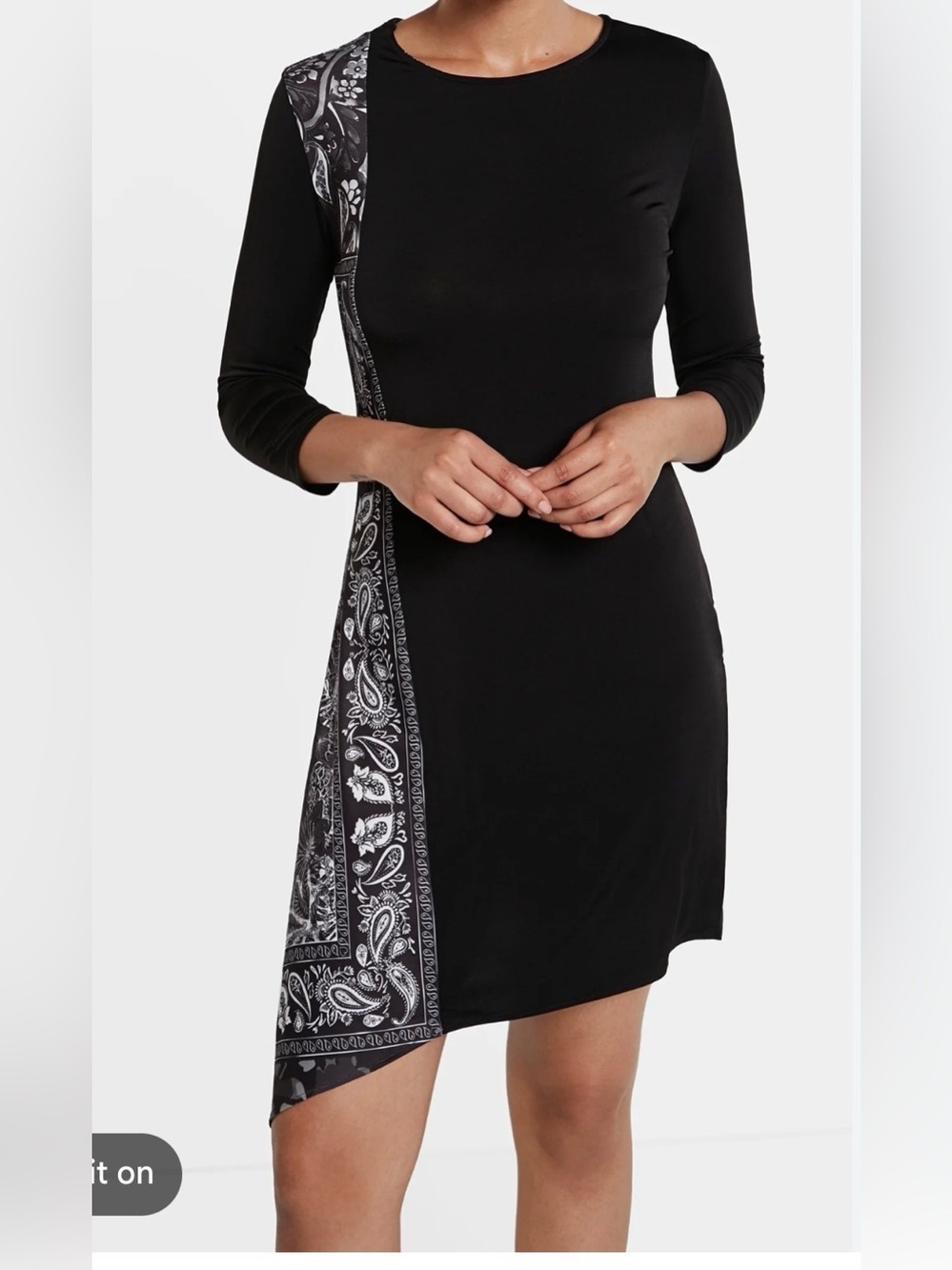Desigual ladies asymmetrical long sleeve dress Paisley  size M